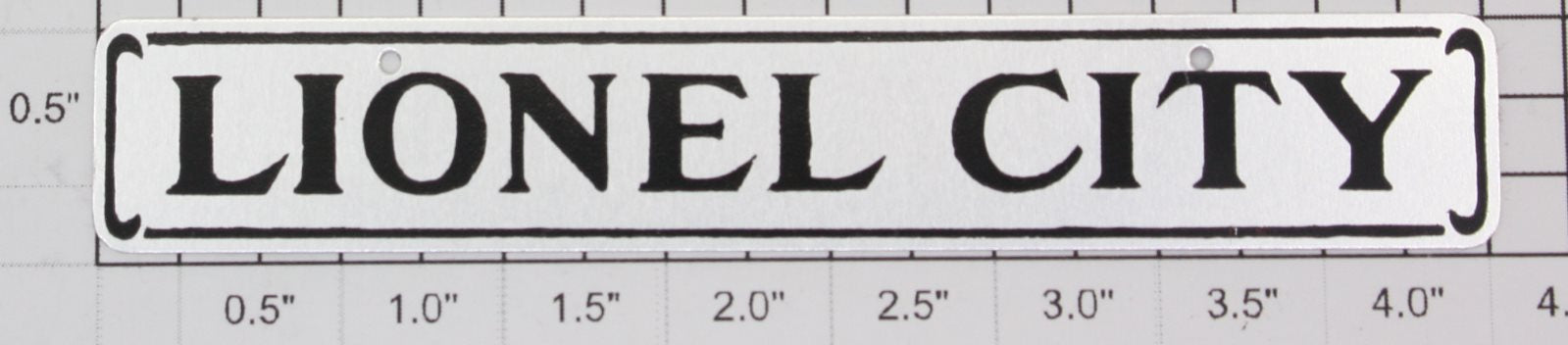Lionel 124-1 Lionel City Plate for 124 Station Nickel w/ Black Lettering