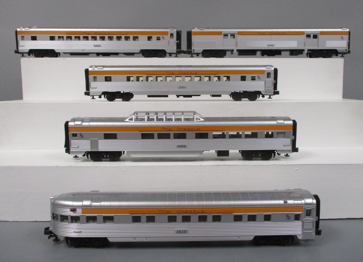 MTH 20-6549 O Gauge Chessie System 70' Streamlined Passenger Car (Set of 5) NIB