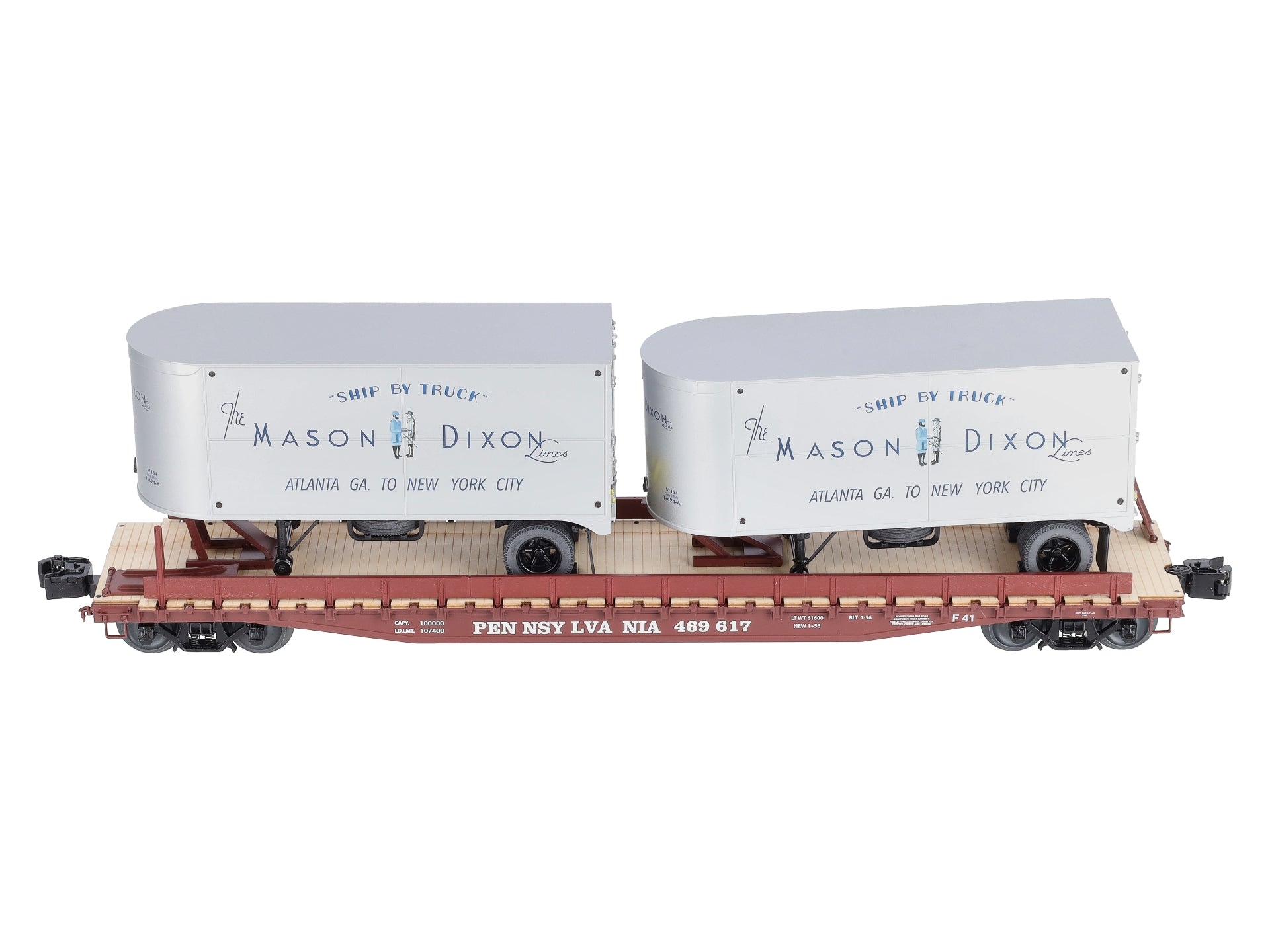 Lionel 2026632 O Pennsylvania Mason Dixon 50' Flatcar w/ 20' Trailers #469625