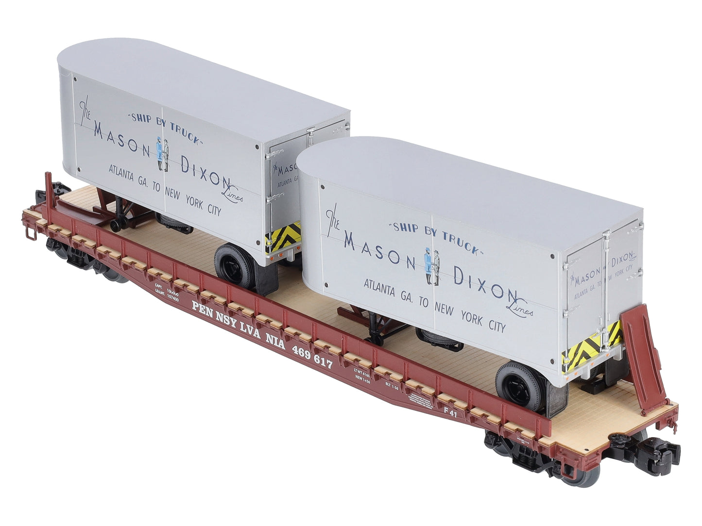 Lionel 2026632 O Pennsylvania Mason Dixon 50' Flatcar w/ 20' Trailers #469625