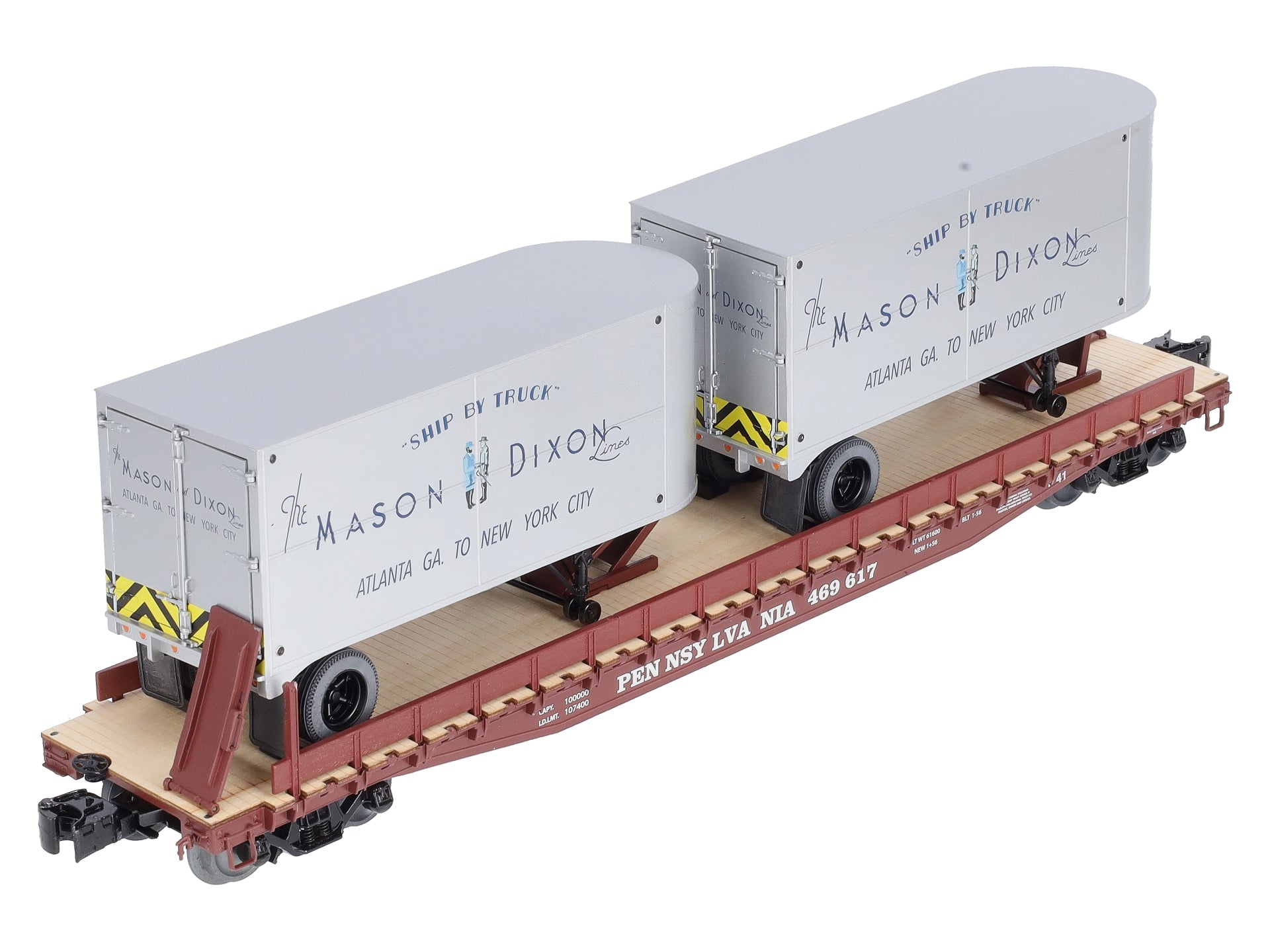Lionel 2026632 O Pennsylvania Mason Dixon 50' Flatcar w/ 20' Trailers #469625
