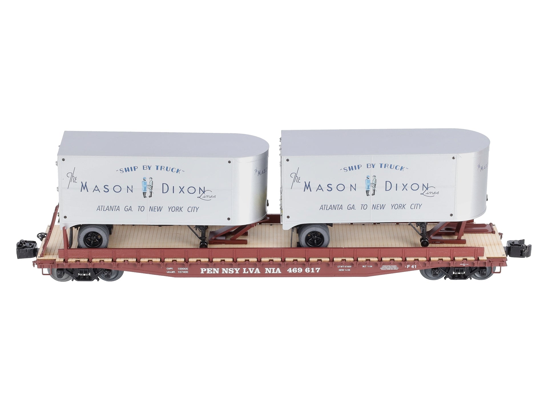 Lionel 2026632 O Pennsylvania Mason Dixon 50' Flatcar w/ 20' Trailers #469625
