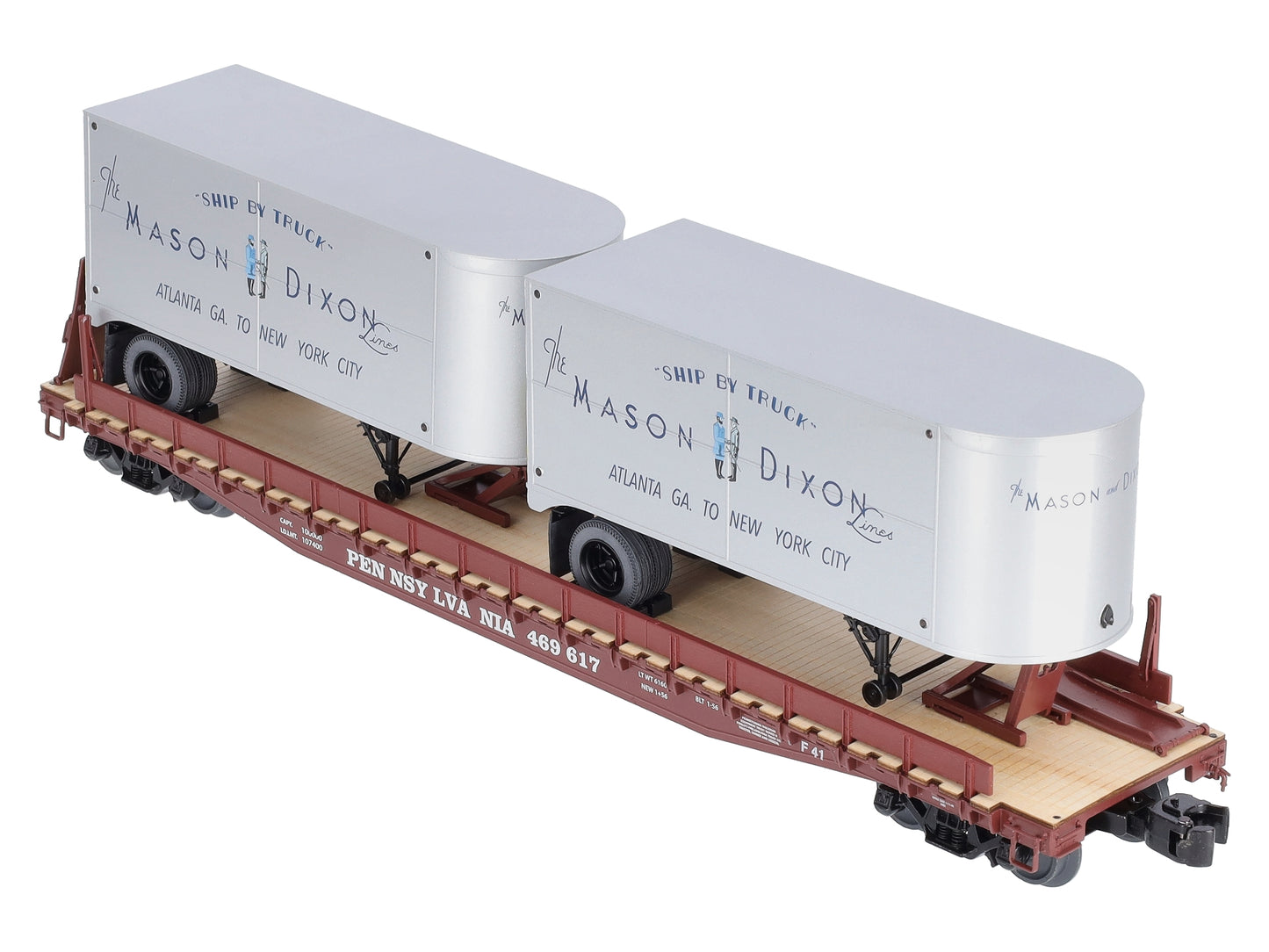 Lionel 2026632 O Pennsylvania Mason Dixon 50' Flatcar w/ 20' Trailers #469625