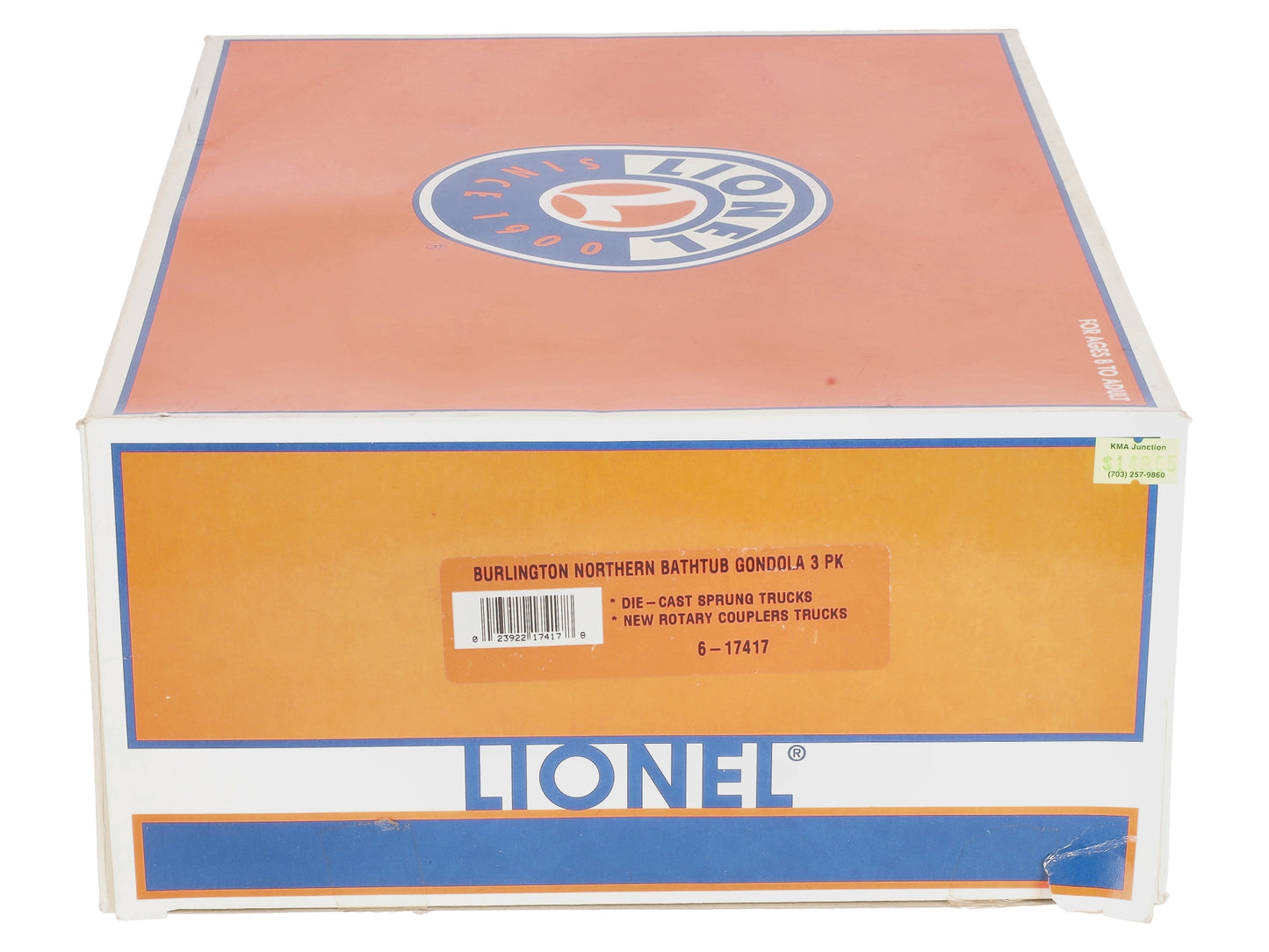 Lionel 6-17417 O Gauge Burlington Northern Rotary Bathtub Gondolas (Set of 3) EX/Box