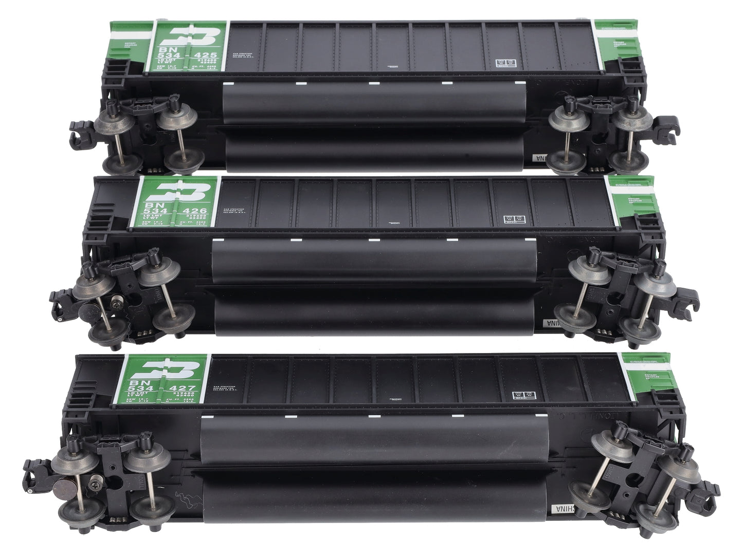 Lionel 6-17417 O Gauge Burlington Northern Rotary Bathtub Gondolas (Set of 3) EX/Box