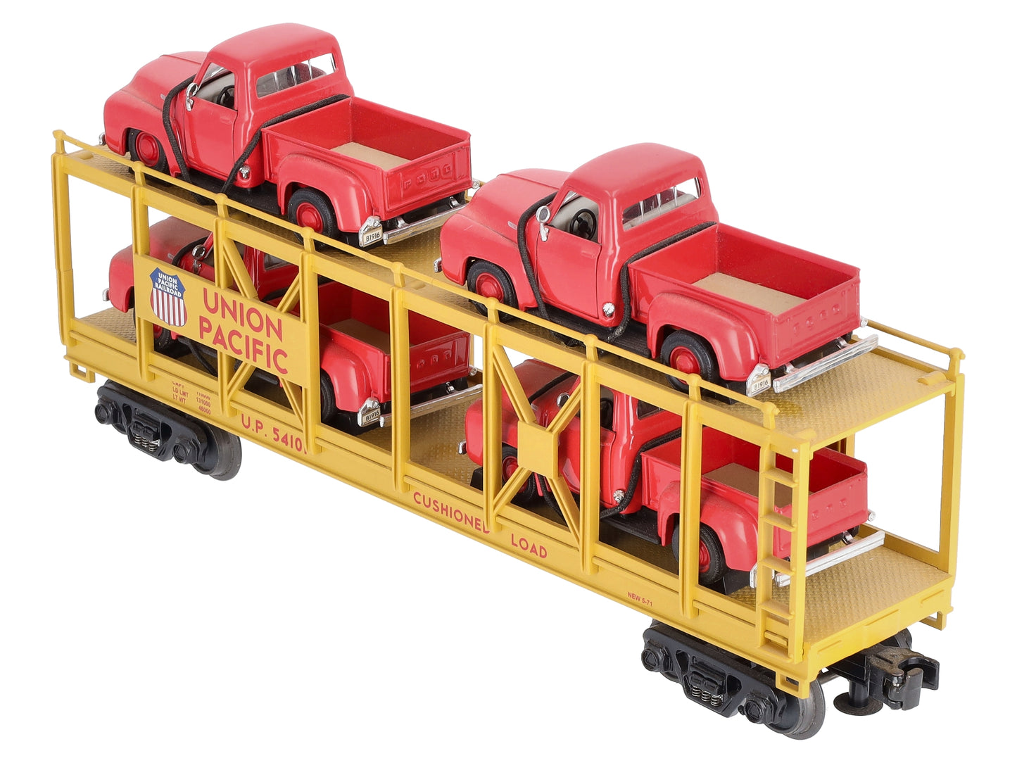 MTH 30-76065 O Union Pacific Auto Carrier Flat Car with ‘53 Ford Pickups #54101 LN/Box