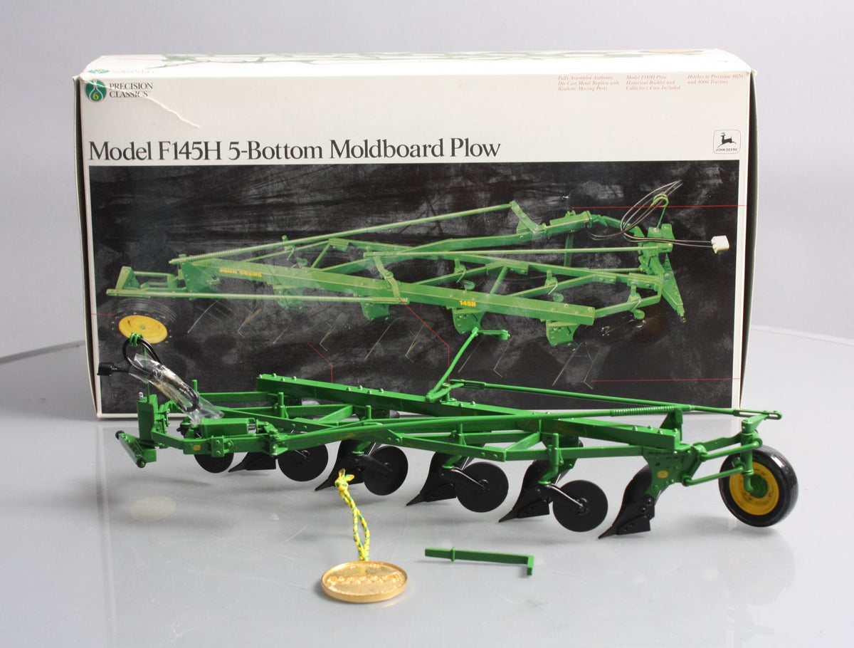 Ertl 5763 1:16 Scale Diecast John Deere Model F14H 5-Bottom Moldboard Plow NIB