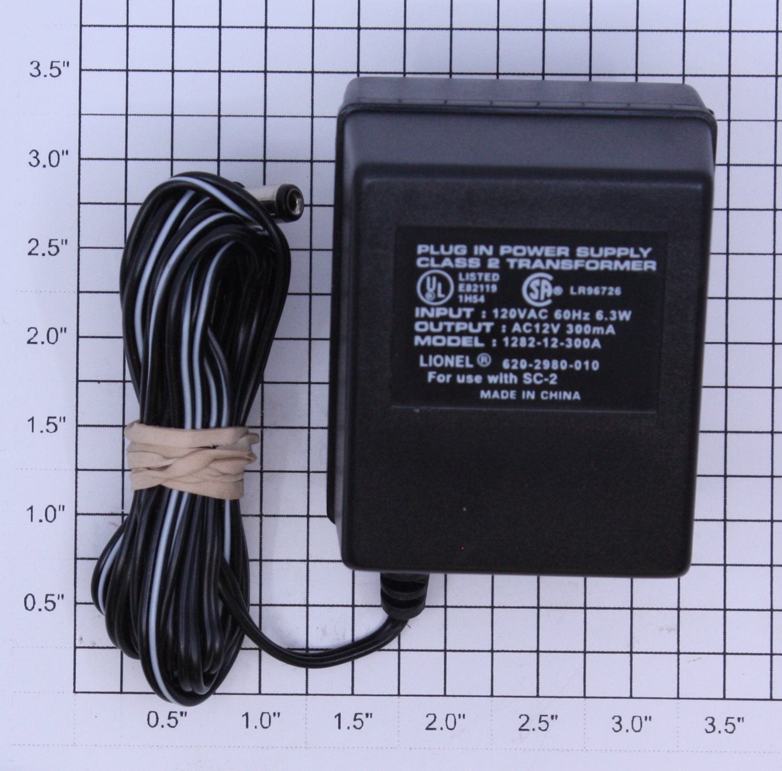 Lionel 22980-10 O Gauge SC-2 12VAC @ 300mA Plug In Power Supply