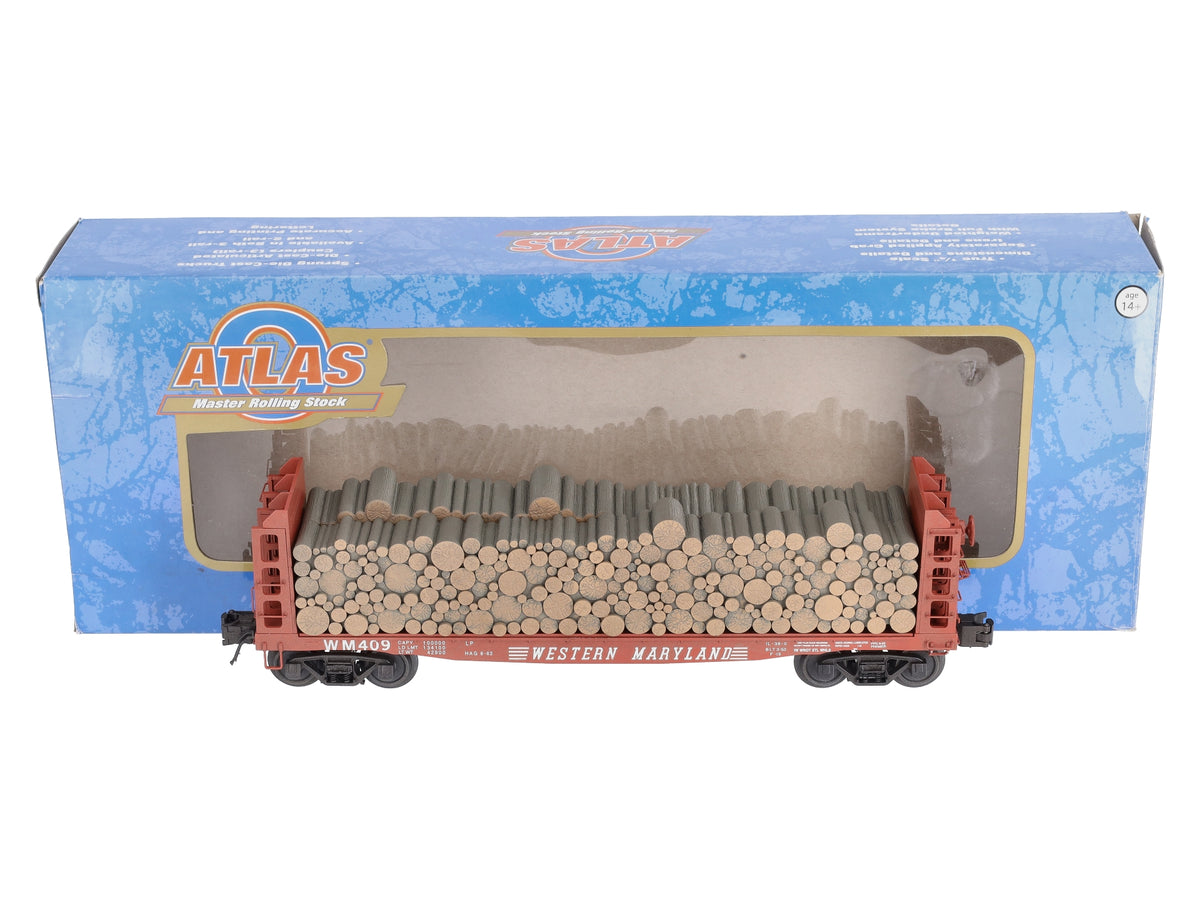 Atlas 3003405-4 O Gauge Western Maryland Flat Car # 409 (3-Rail) LN/Box