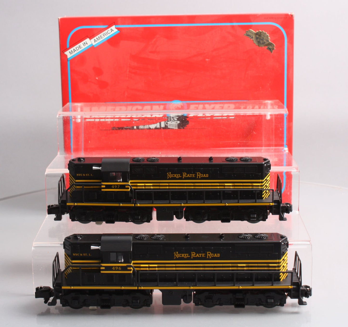 American Flyer 6-48017 S Nickel Plate Road GP-9 Diesel Locomotive Set #496/497 LN/Box