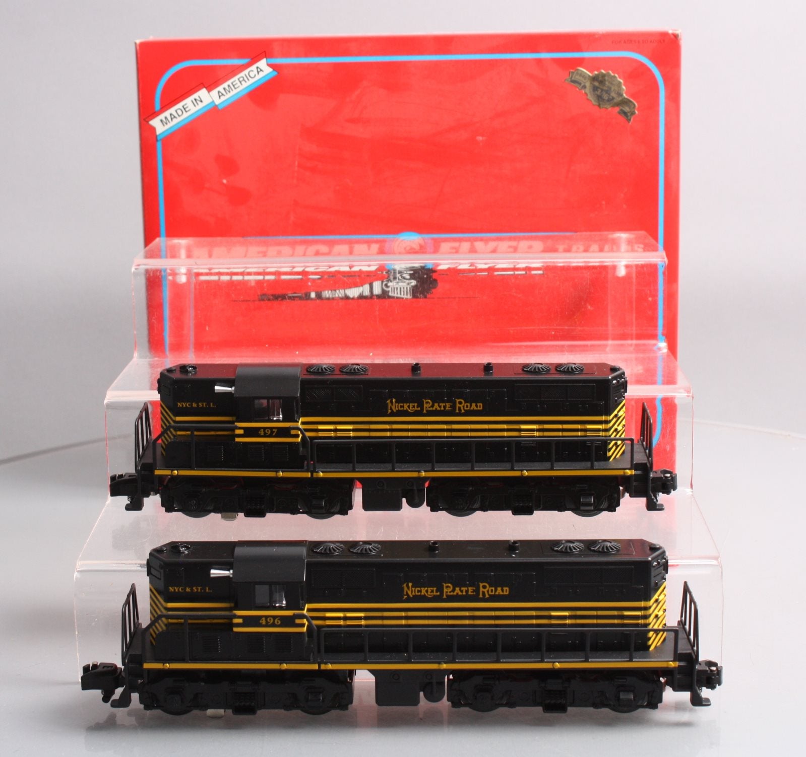 American Flyer 6-48017 S Nickel Plate Road GP-9 Diesel Locomotive Set #496/497 LN/Box