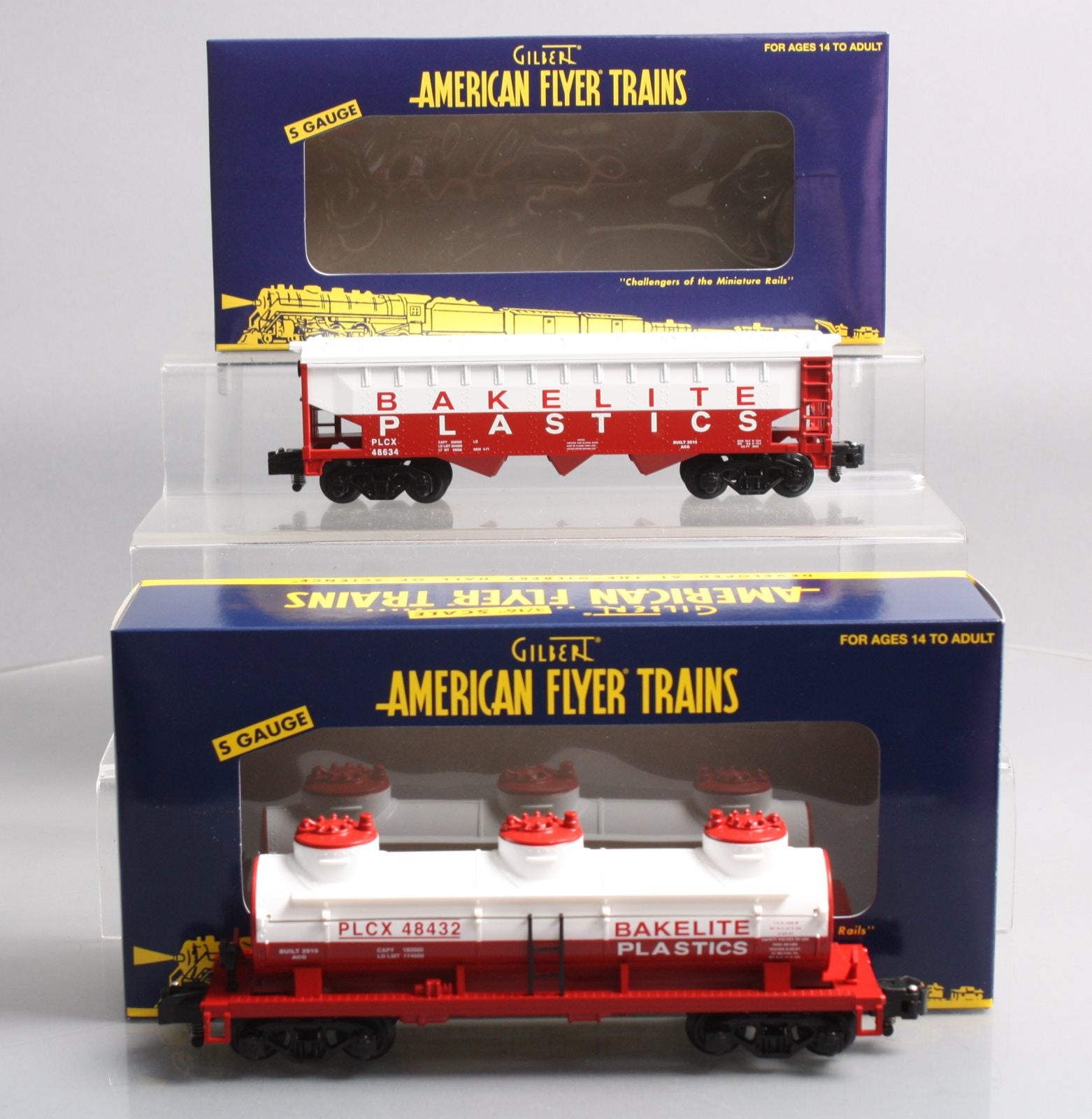 American Flyer 6-49625 S Gauge Bakelight 3 Dome Tank and Covered Hopper NIB