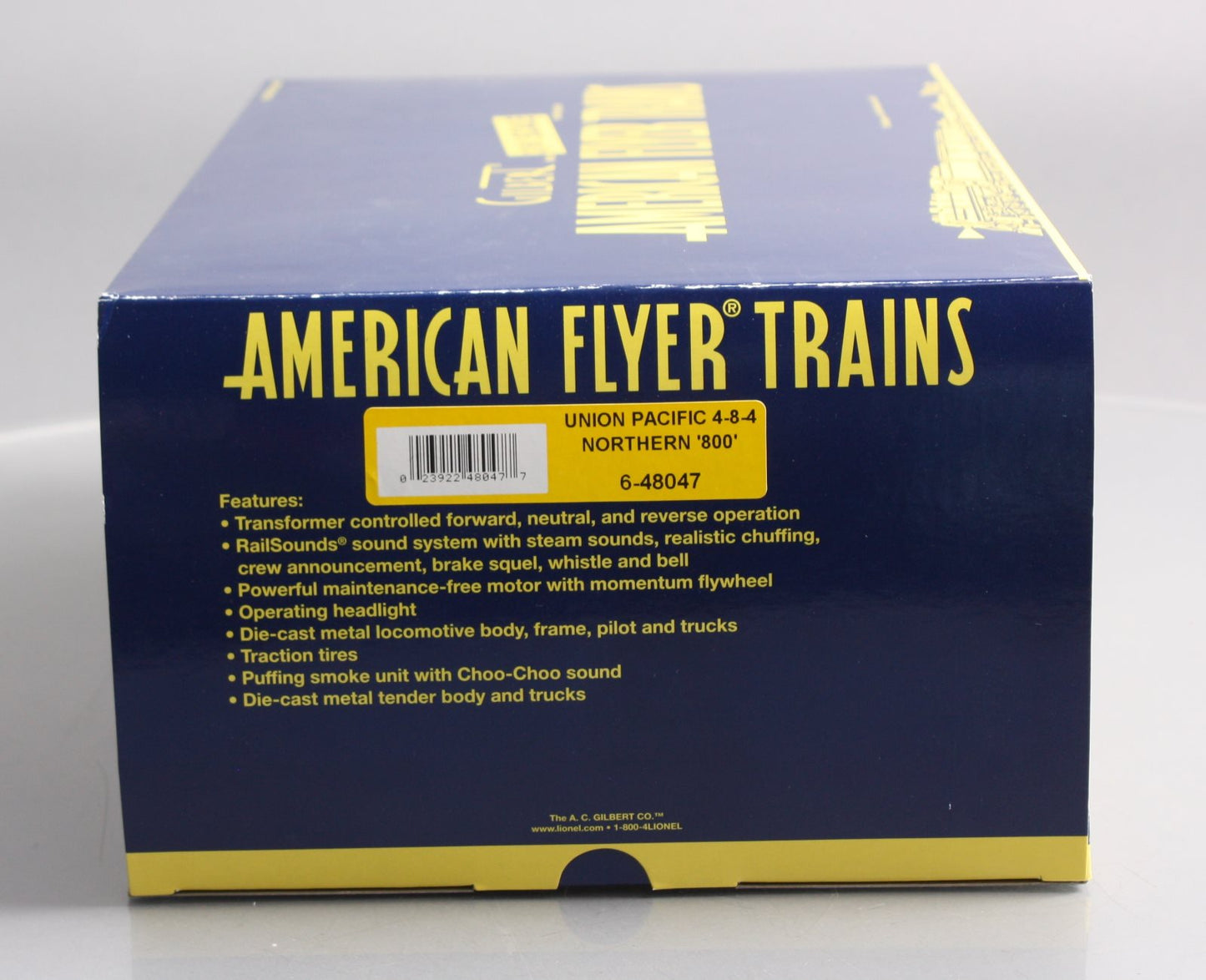American Flyer 6-48047 S Union Pacific 4-8-4 Northern Steam Locomotive #800 LN/Box