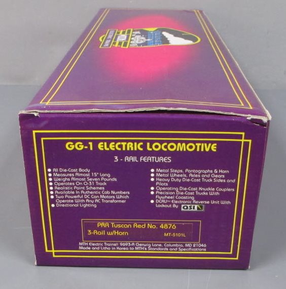 MTH 20-5101-0 O Pennsylvania GG-1 Tuscan Red Electric Locomotive #4876 LN/Box