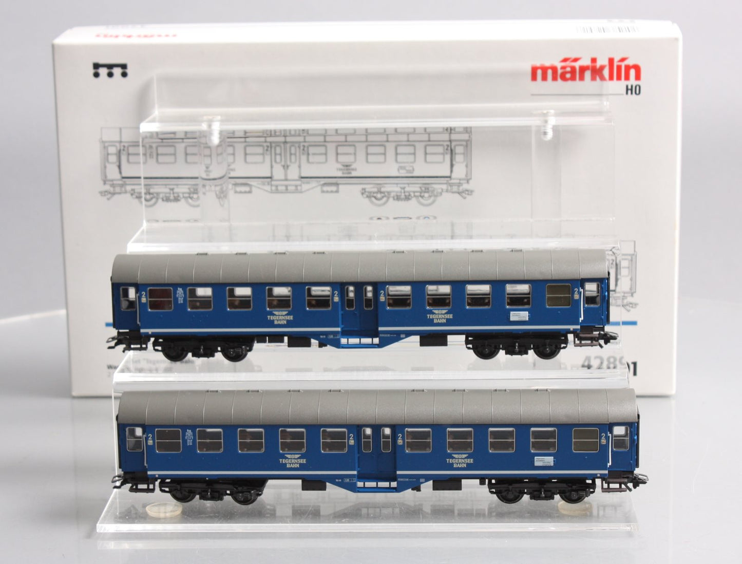 Marklin 42891 HO Scale Tegernsee Railroad Passenger Car Set LN/Box