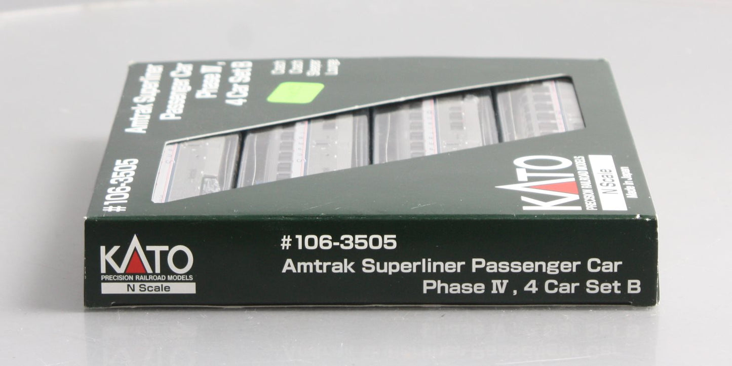 Kato 106-3505 N Amtrak Superliner Passenger Cars B (Set of 4)