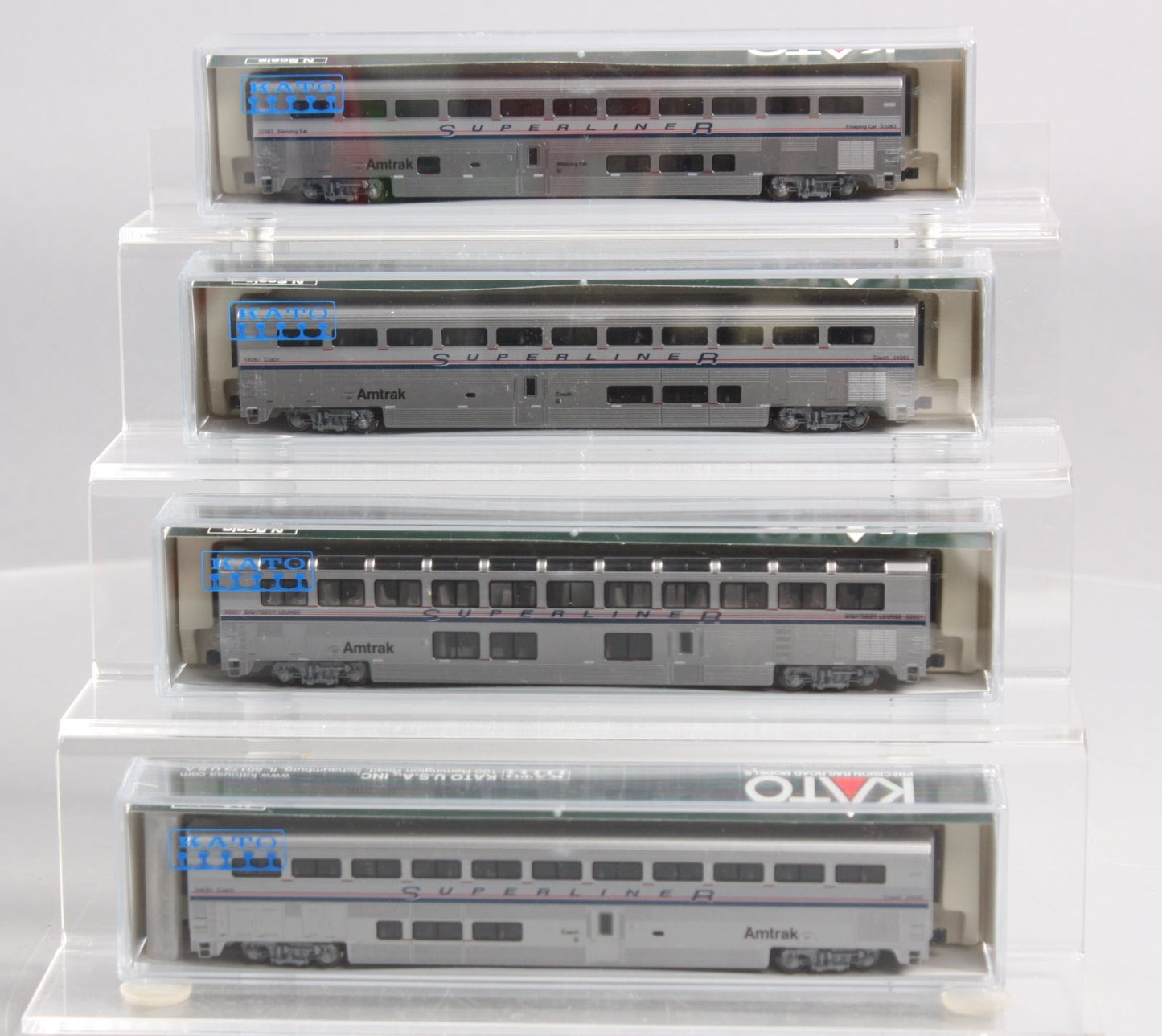 Kato 106-3505 N Amtrak Superliner Passenger Cars B (Set of 4)