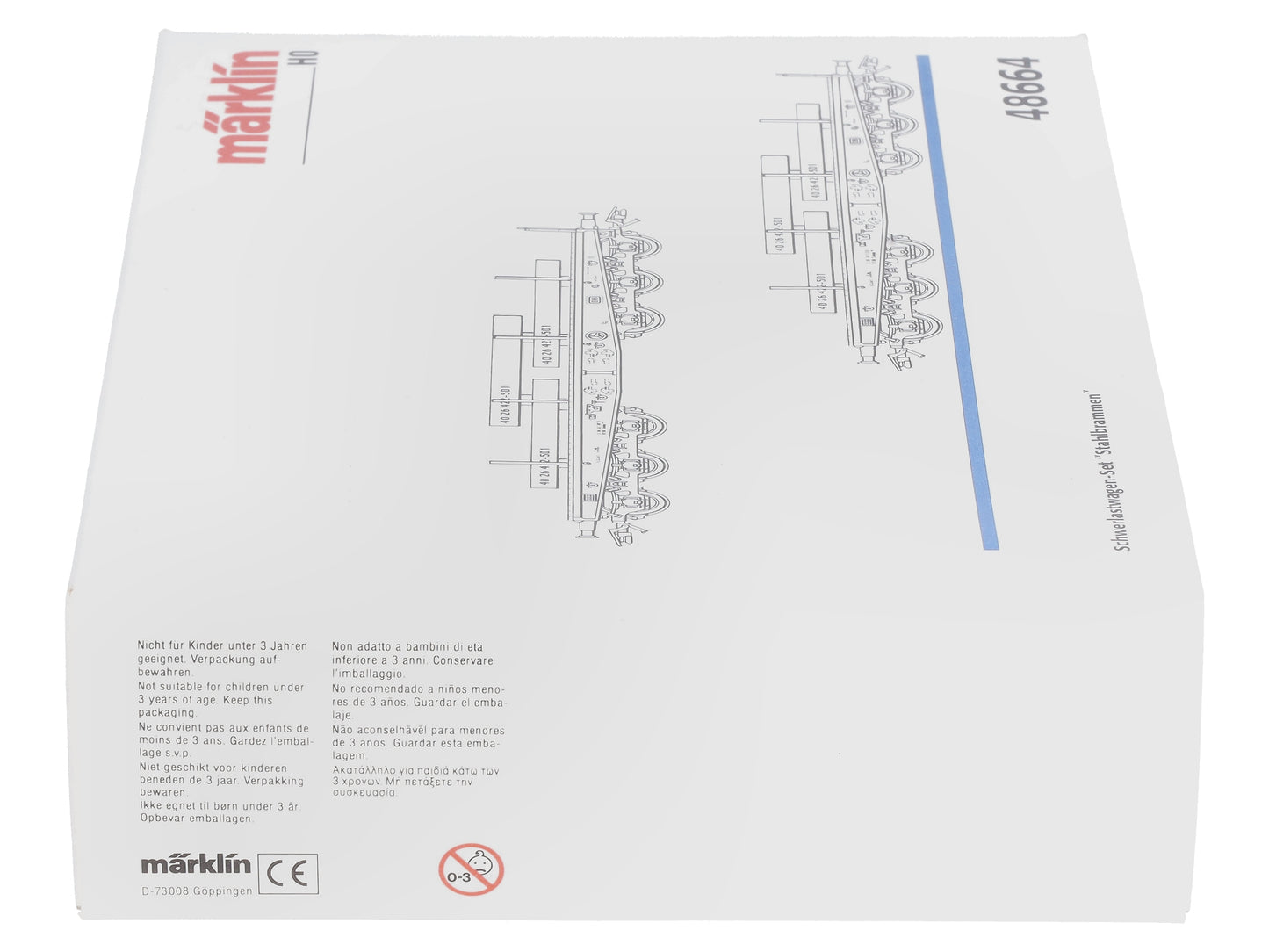 Marklin 48664 HO DB Flat Cars w/Steel Slab Loads Set LN/Box