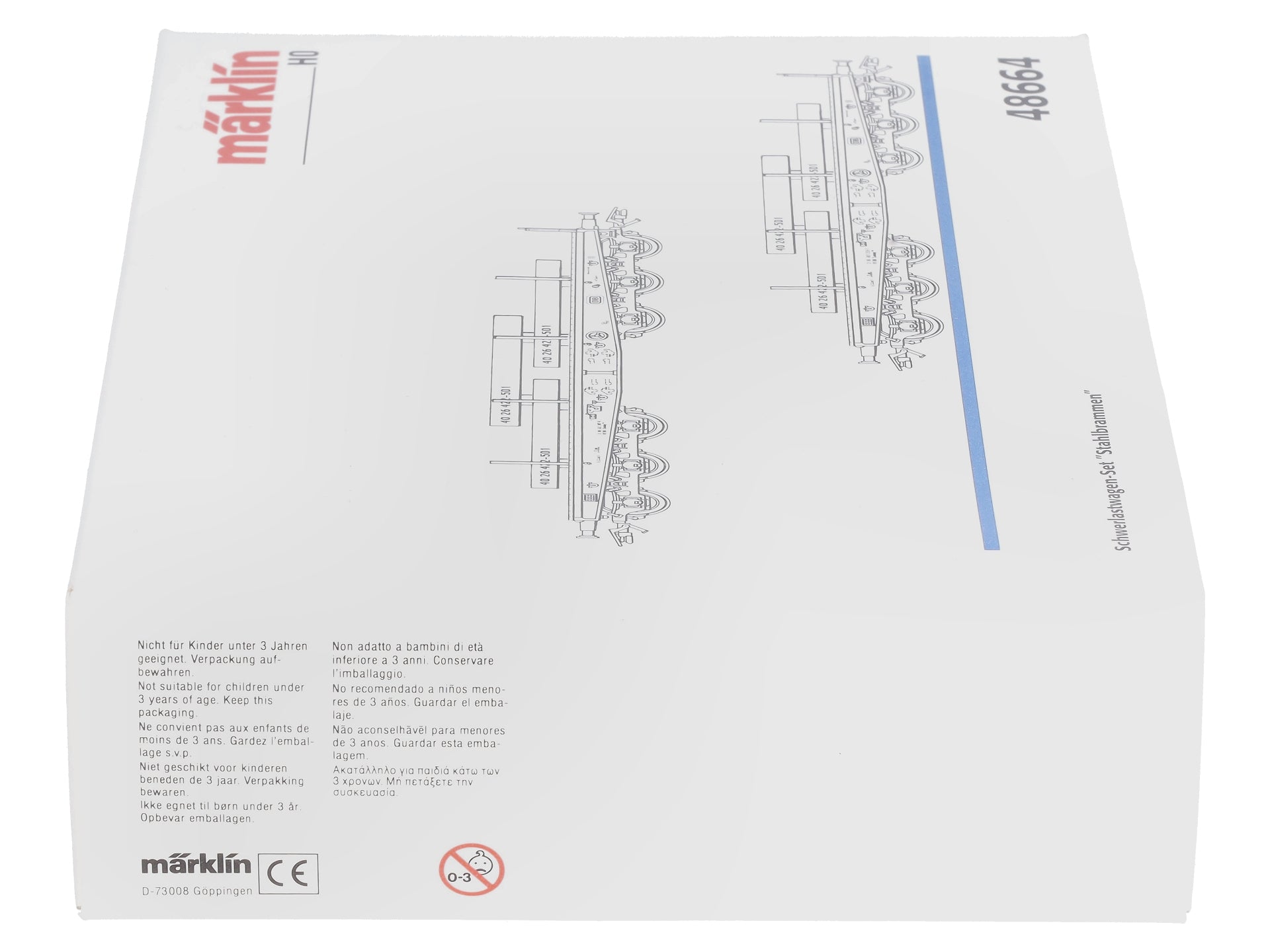 Marklin 48664 HO DB Flat Cars w/Steel Slab Loads Set LN/Box