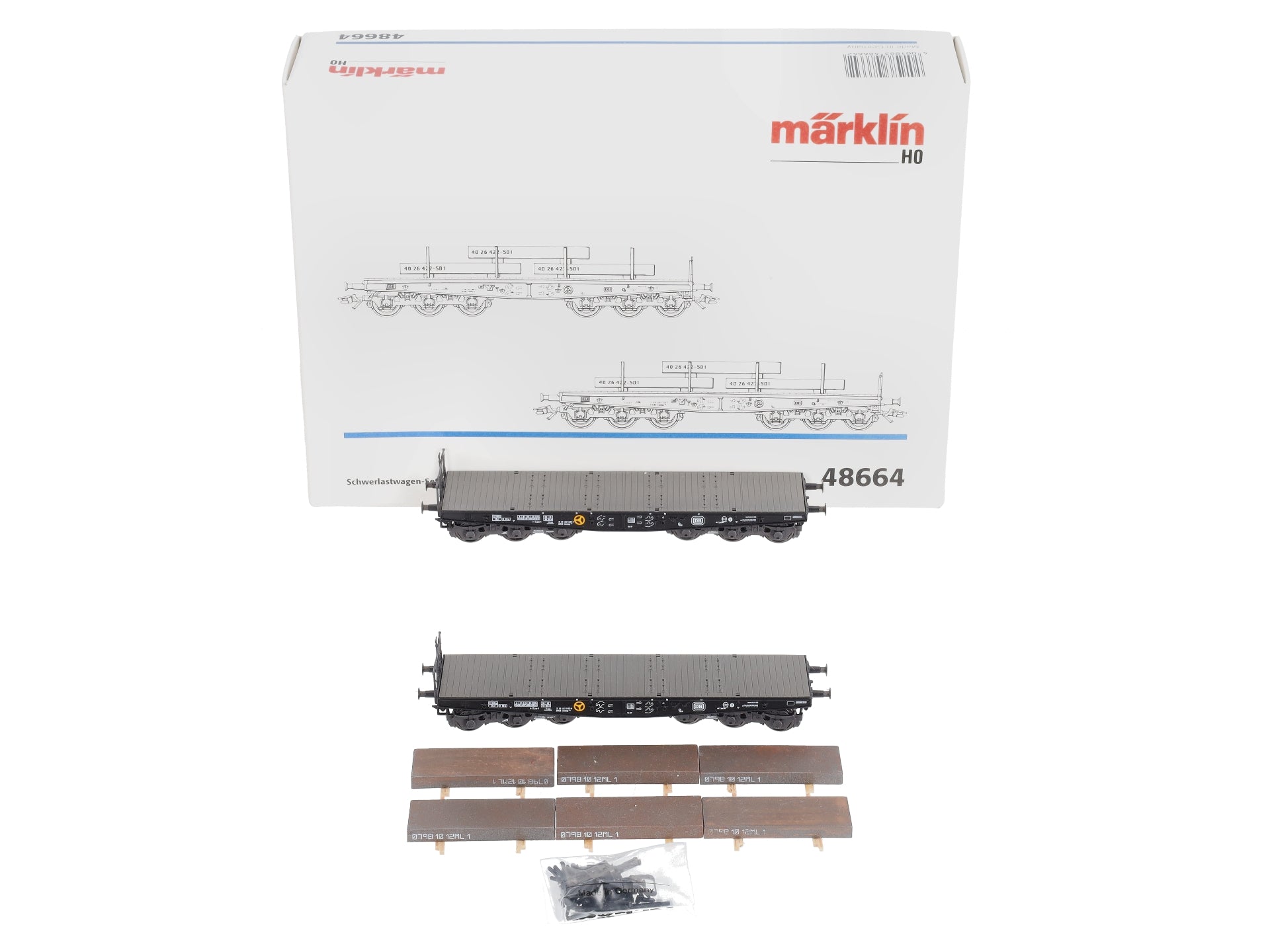 Marklin 48664 HO DB Flat Cars w/Steel Slab Loads Set LN/Box