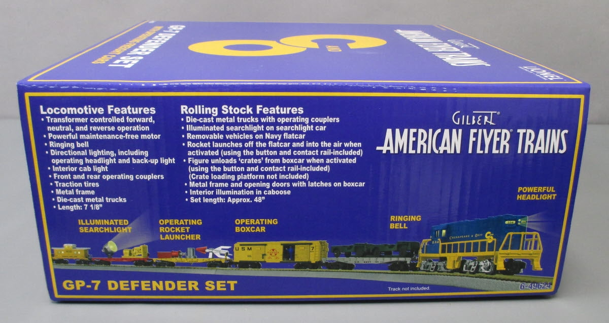American Flyer 6-49624 S Chesapeake & Ohio 1959 GP-7 Defender Diesel Train Set NIB