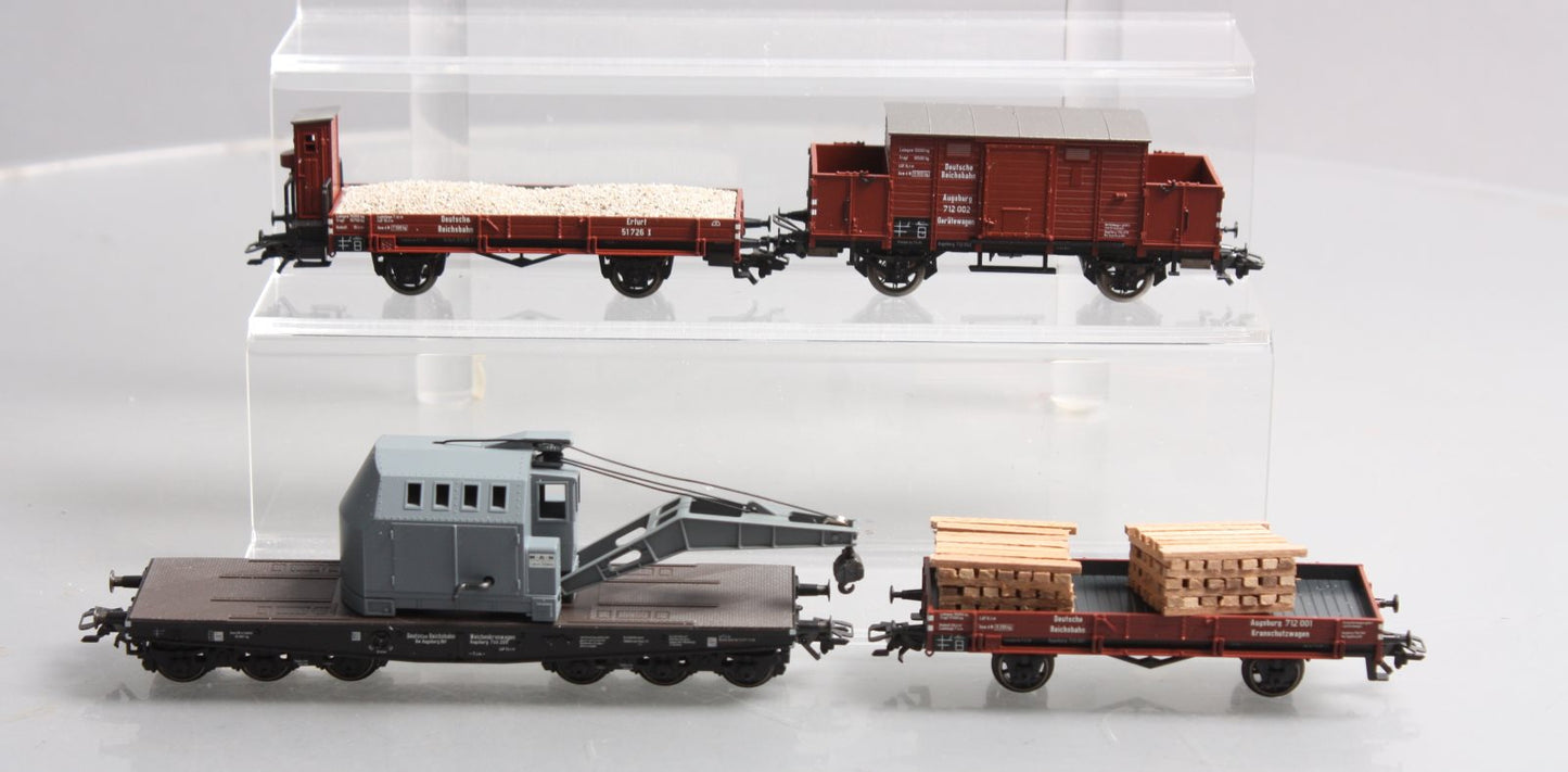 Marklin 47893 HO Scale DB Track Laying Train Car Set LN/Box