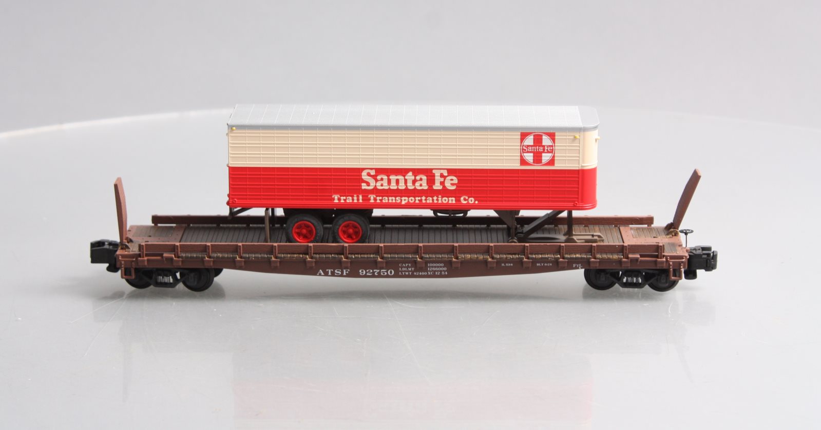 S-Helper 01807 S Scale Santa Fe Flatcar W/ Trailer #92750 EX/Box