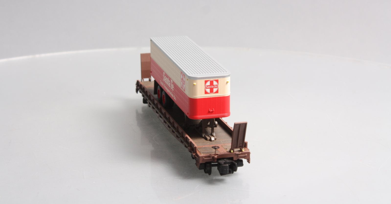 S-Helper 01807 S Scale Santa Fe Flatcar W/ Trailer #92750 EX/Box