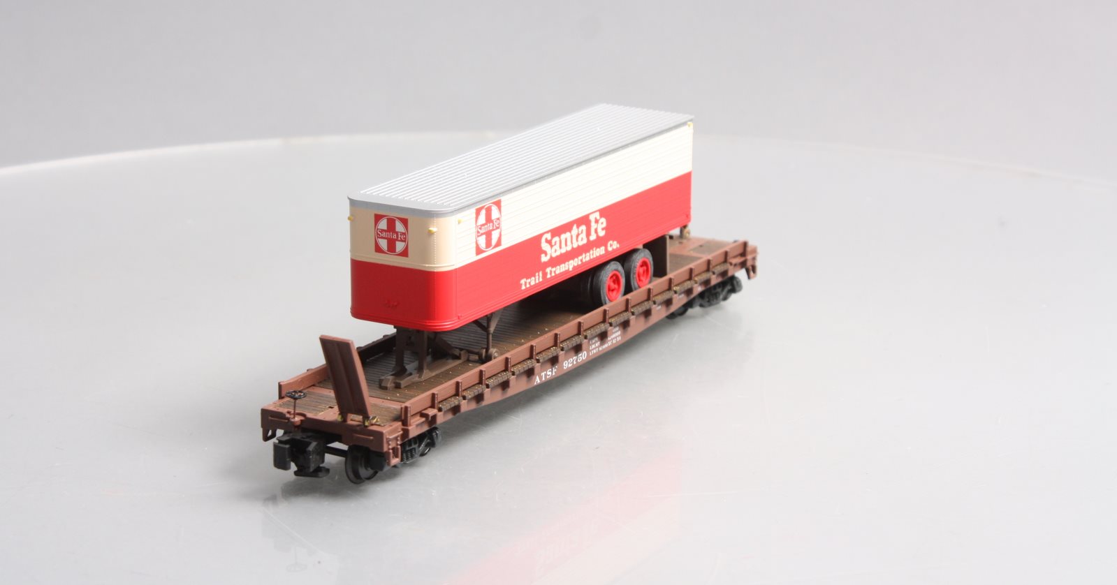 S-Helper 01807 S Scale Santa Fe Flatcar W/ Trailer #92750 EX/Box