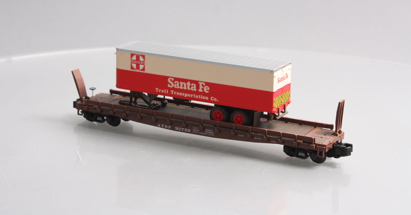 S-Helper 01807 S Scale Santa Fe Flatcar W/ Trailer #92750 EX/Box