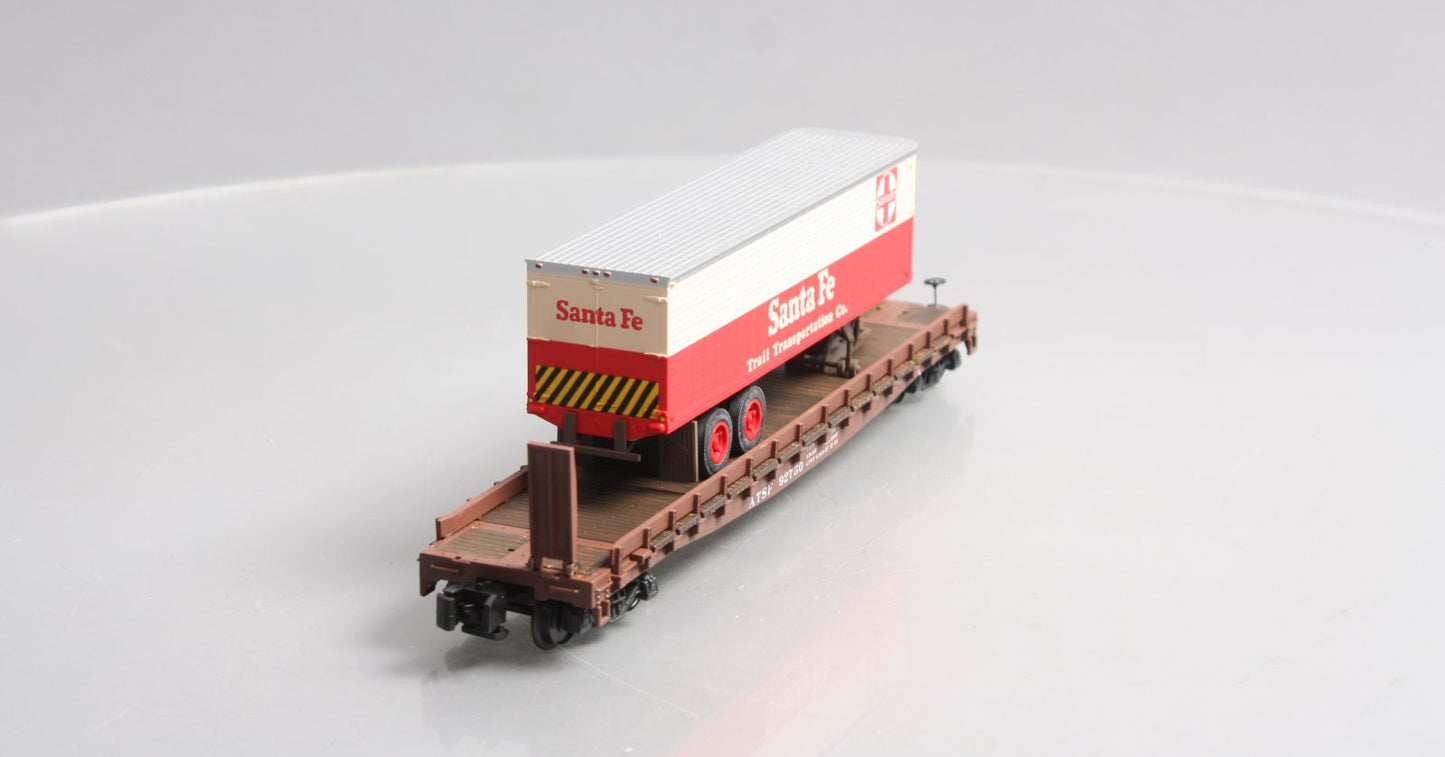 S-Helper 01807 S Scale Santa Fe Flatcar W/ Trailer #92750 EX/Box