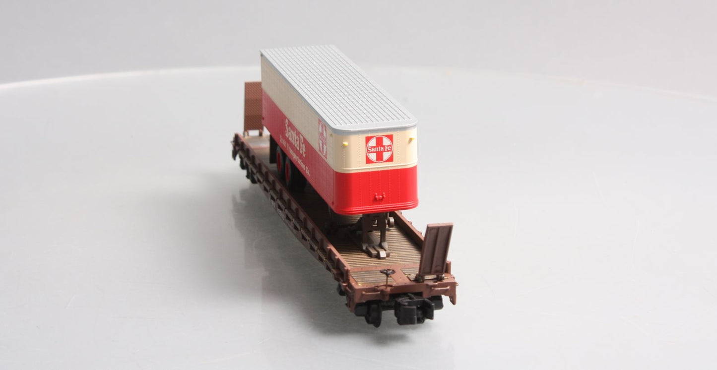 S-Helper 01808 S Scale Santa Fe Flatcar W/ Trailer #92762 EX/Box