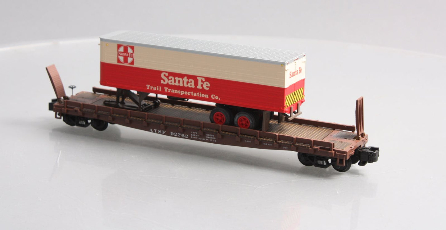 S-Helper 01808 S Scale Santa Fe Flatcar W/ Trailer #92762 LN/Box