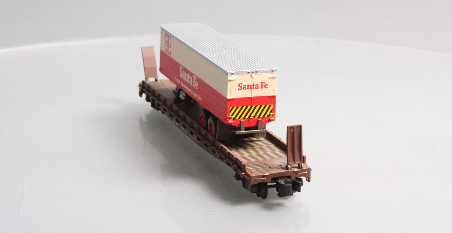 S-Helper 01808 S Scale Santa Fe Flatcar W/ Trailer #92762 EX/Box