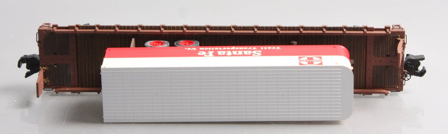 S-Helper 01808 S Scale Santa Fe Flatcar W/ Trailer #92762 EX/Box
