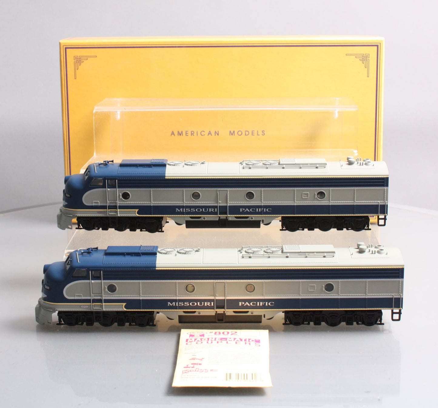 American Models S Scale Missouri Pacific Diesel Locomotive Set #7018 & #7019 LN/Box