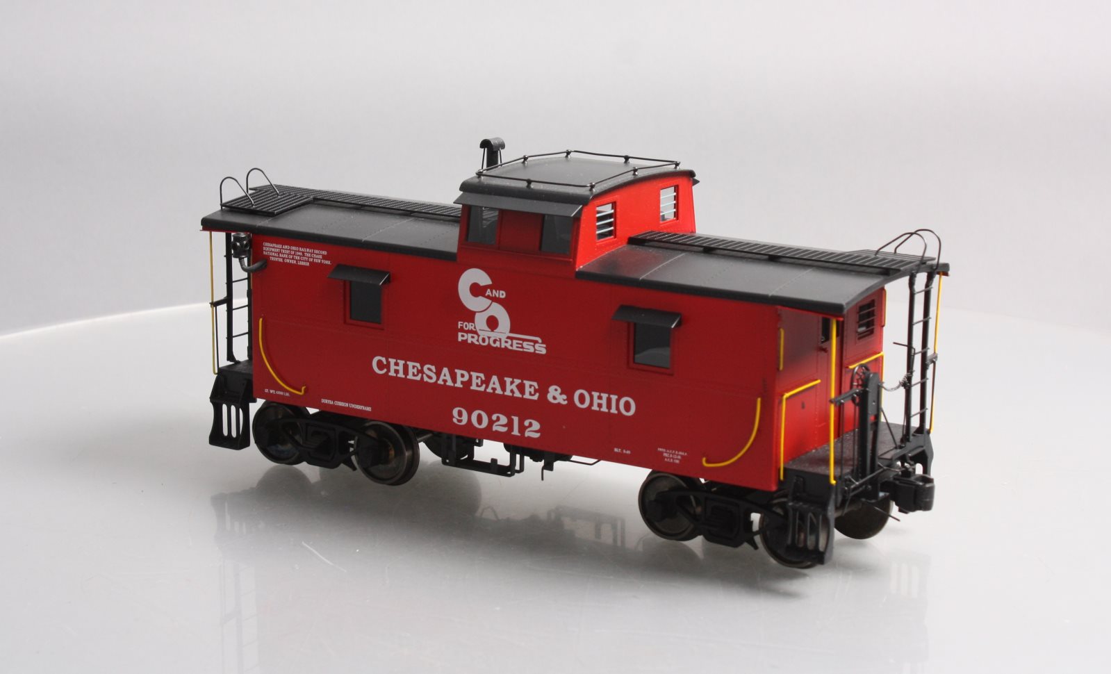 Accucraft AL93-056 1 Gauge Chesapeake & Ohio Steel Caboose in Red #90212