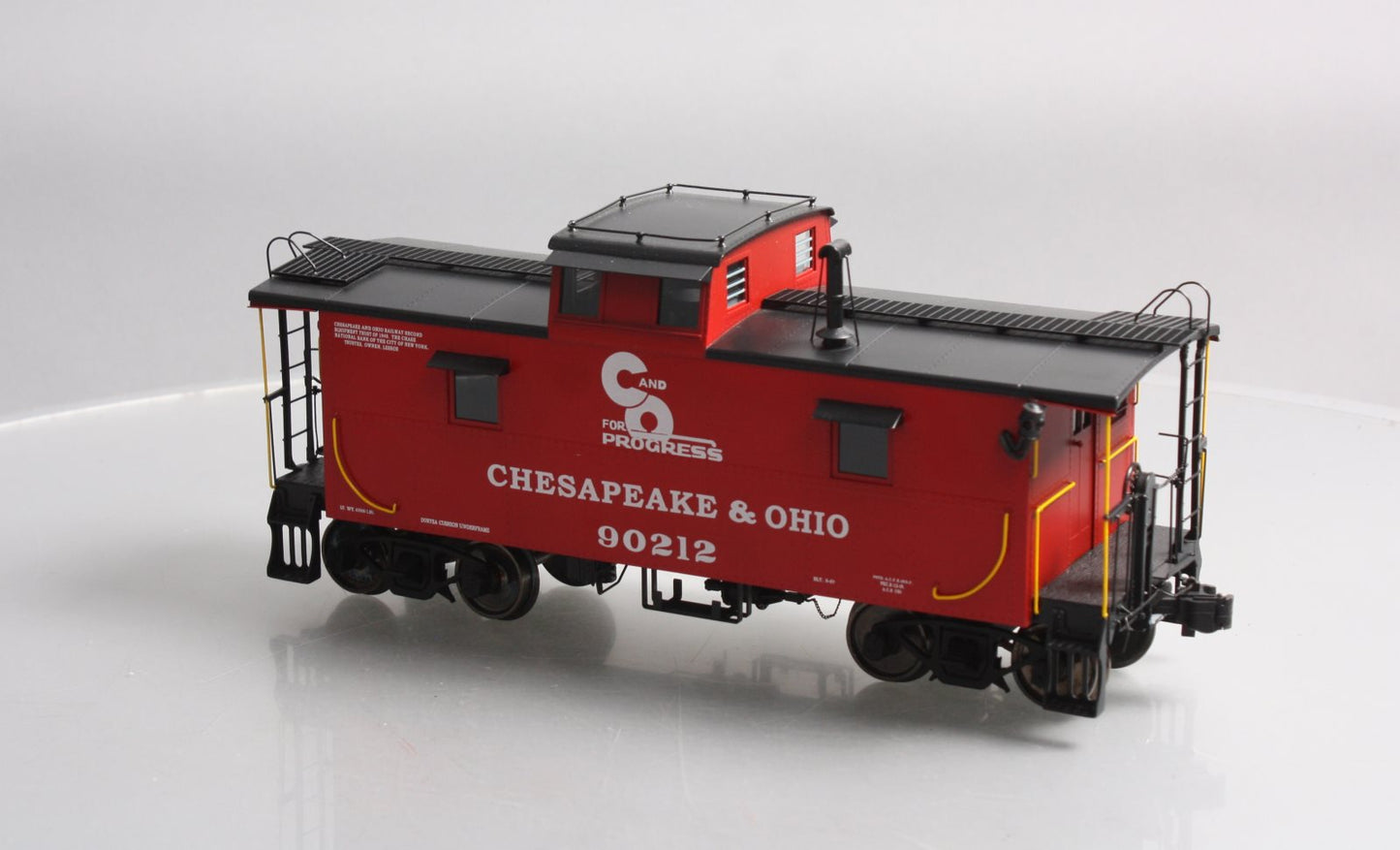 Accucraft AL93-056 1 Gauge Chesapeake & Ohio Steel Caboose in Red #90212