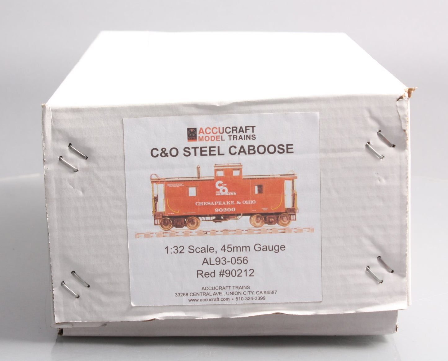 Accucraft AL93-056 1 Gauge Chesapeake & Ohio Steel Caboose in Red #90212