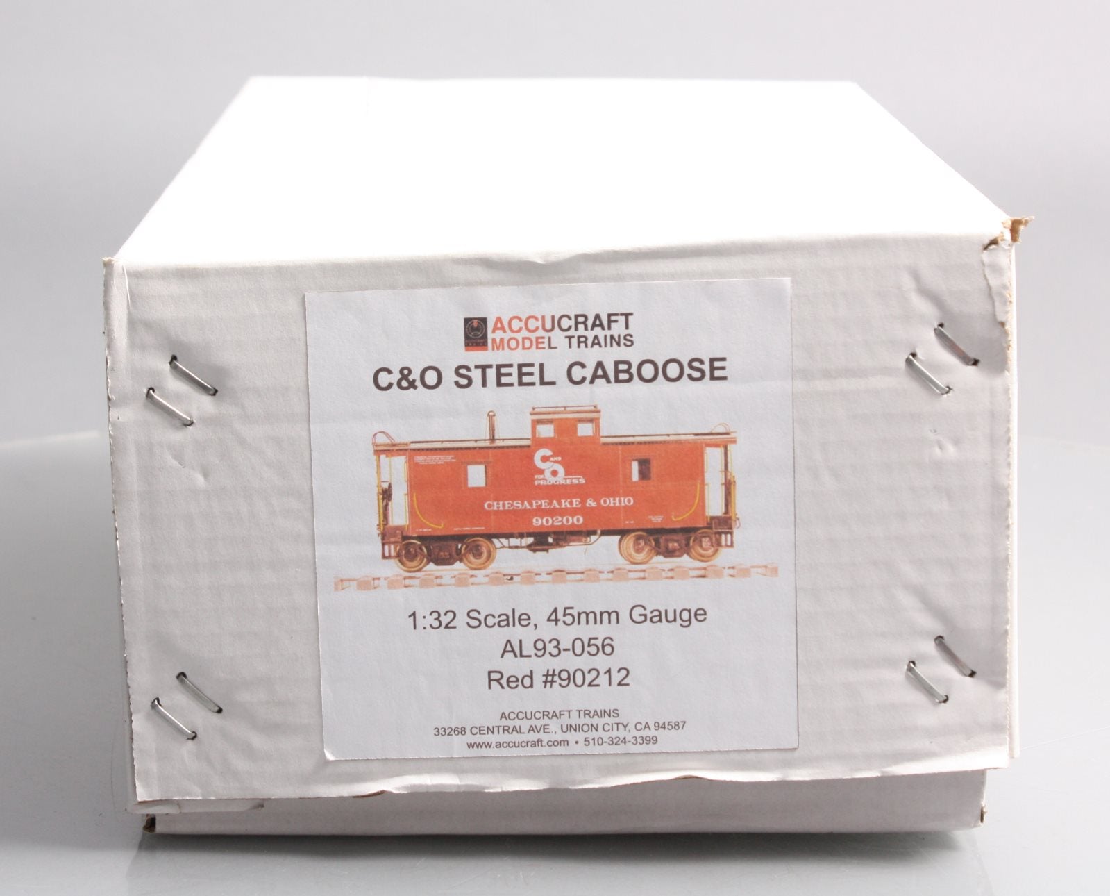 Accucraft AL93-056 1 Gauge Chesapeake & Ohio Steel Caboose in Red #90212