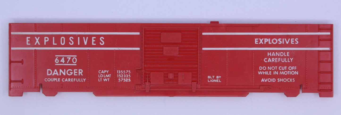 Lionel 6470-11 Red Exploding Car Plain Side Panel