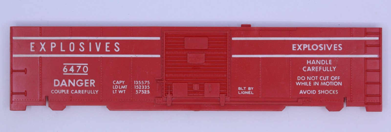 Lionel 6470-11 Red Exploding Car Plain Side Panel