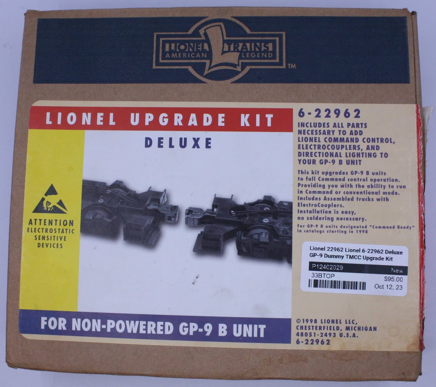Lionel 22962 Deluxe GP-9 Dummy TMCC Upgrade Kit w Blk Truck Sides-Blowout!