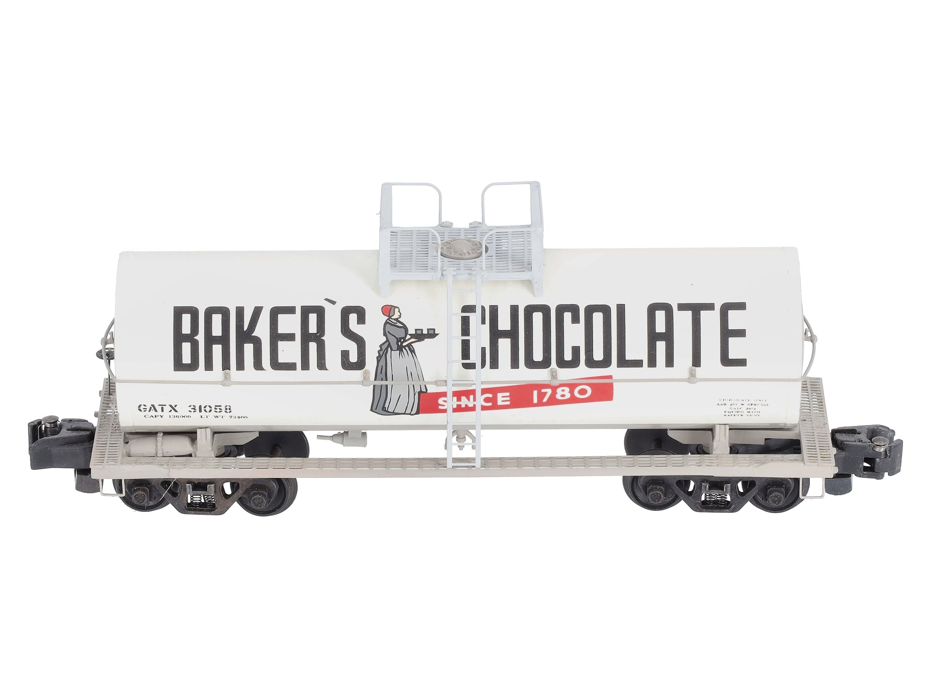 Downs Model RR 31058 S Gauge Baker's Chocolate Tank Car NIB