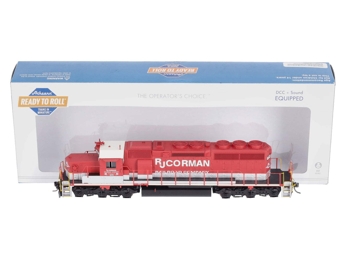 Athearn 71618 HO RJ Corman SD40-2 Diesel Locomotive w/DCC & Sound #3478 - RTR