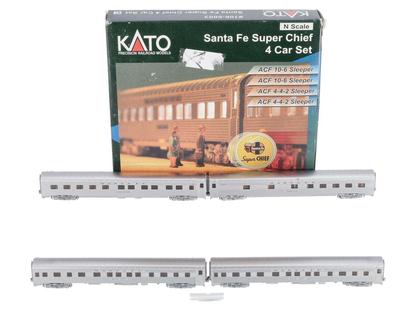 Kato 106-6003 N Scale Santa Fe Super Chief 4-Car Passenger Set LN/Box