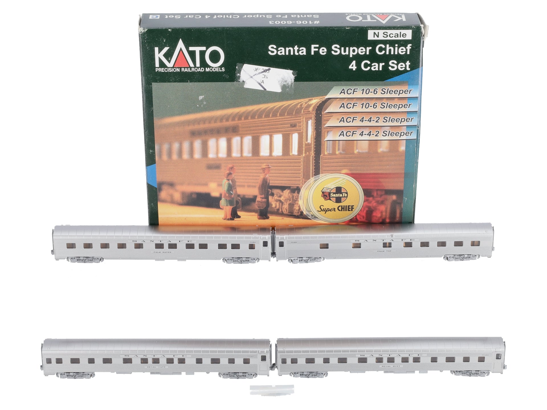 Kato 106-6003 N Scale Santa Fe Super Chief 4-Car Passenger Set LN/Box