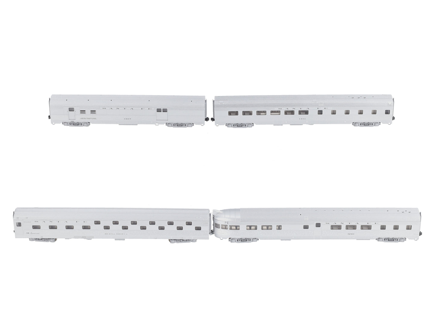 Kato 106-1502 N Scale ATSF Corrugated Passenger Car Set (Set A) LN/Box