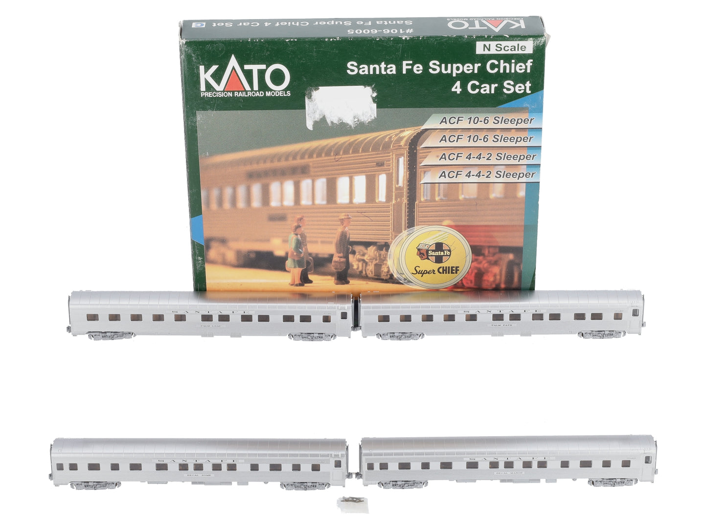 Kato 106-6005 N Scale Santa Fe Super Chief Passenger Cars - Set C (Set of 4) LN/Box