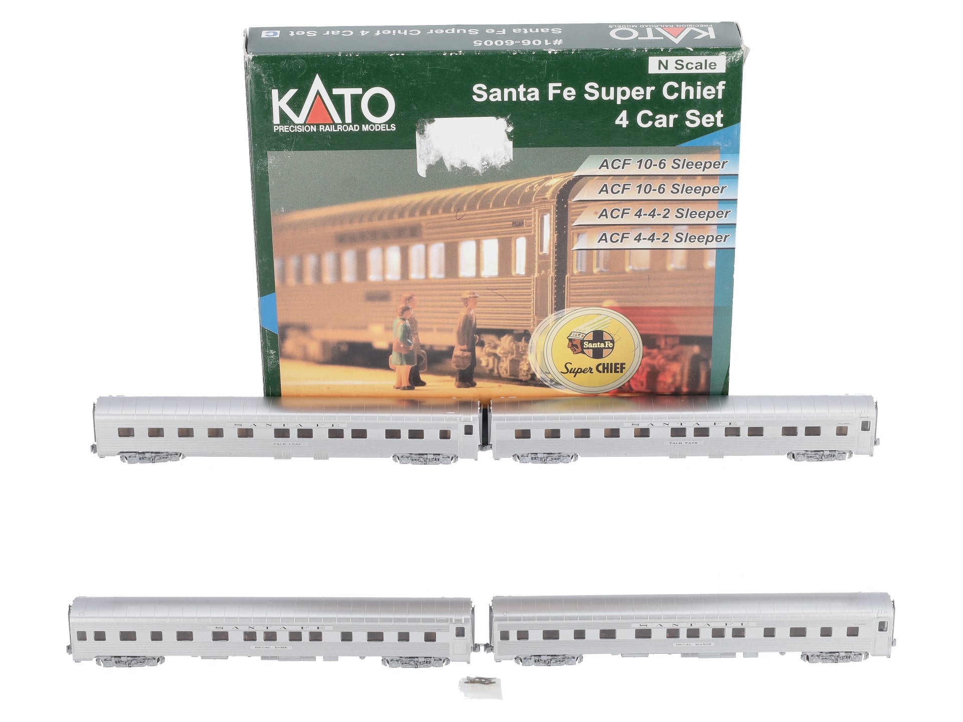 Kato 106-6005 N Scale Santa Fe Super Chief Passenger Cars - Set C (Set of 4) LN/Box